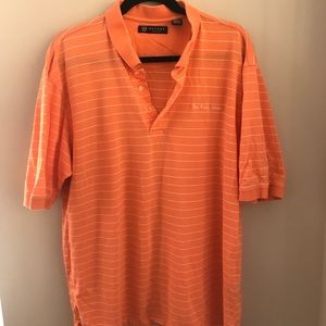 Orange and White Striped Golf Polo